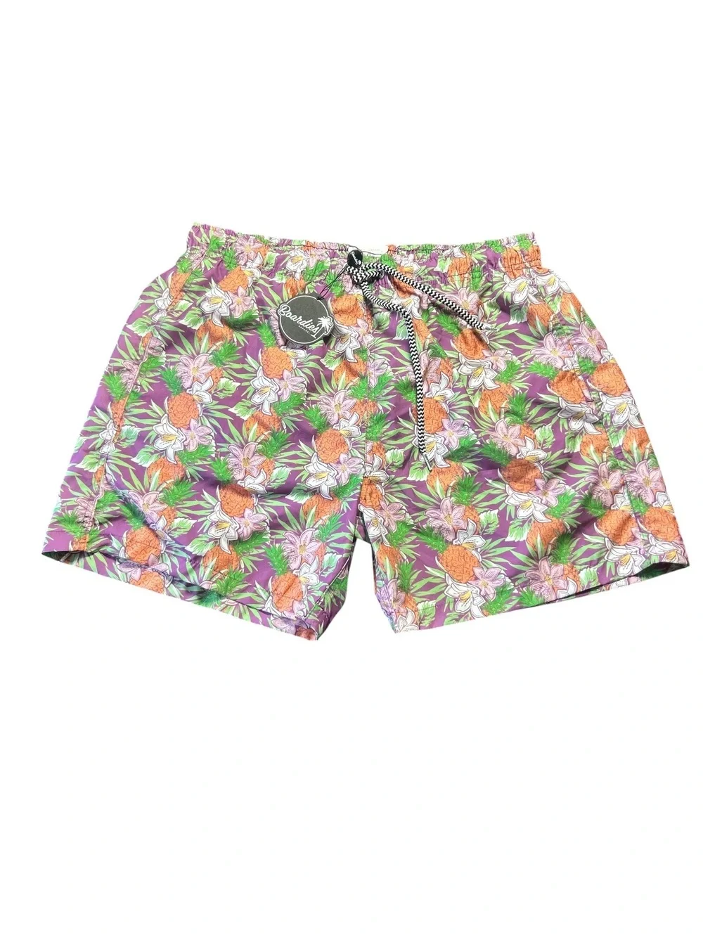 BOARDIES men’s mesh lined swim beach shorts trunks tropical pattern size L NWT